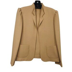 Znazzie Classic Open Front Tan Blazer and Matching Open Back Skirt  women Size M